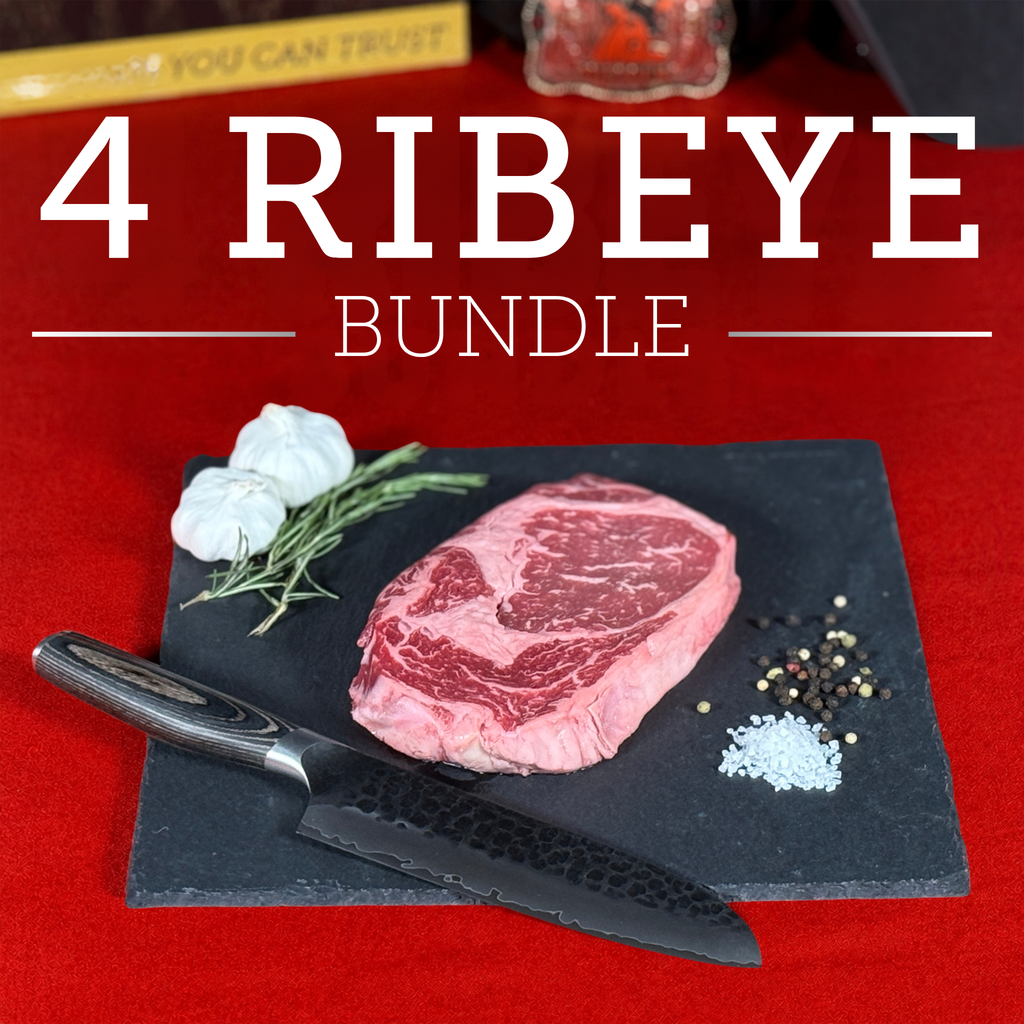 Four (4) 16oz Ribeye Bundle - Wet-Aged, USDA Upper Choice/Best Beef Silver