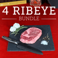 Four (4) 16oz Ribeye Bundle - Wet-Aged, USDA Upper Choice/Best Beef Silver