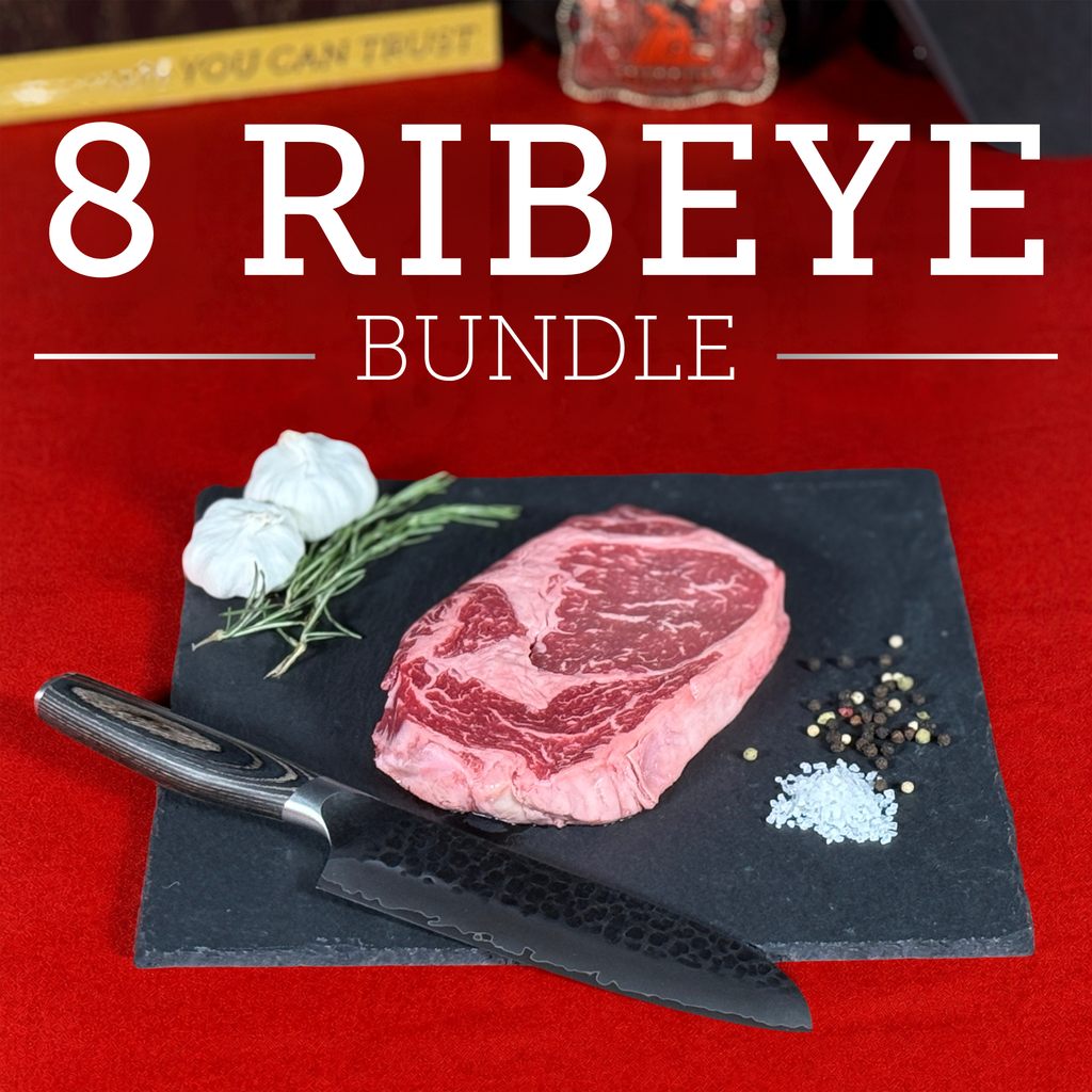 Eight (8) 16oz Ribeye Bundle - Wet-Aged, USDA Upper Choice/Best Beef Silver