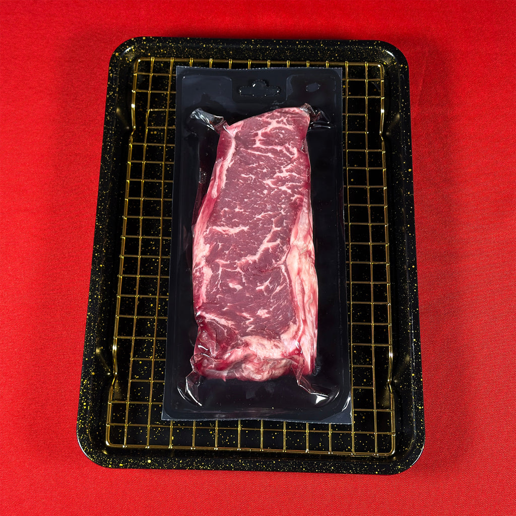 Four (4) Ribeye Steaks & Four (4) KC Strip Steaks - Wet-Aged, USDA Upper Choice/Best Beef Silver